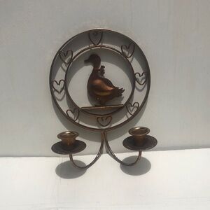 Duck heart candle holder